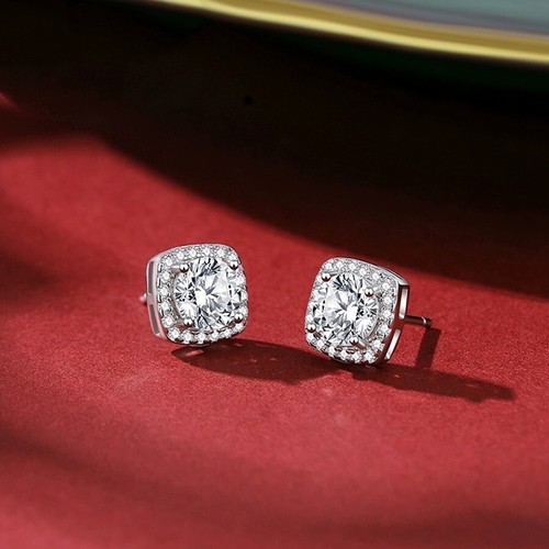 Crystal square stone stud - stone,