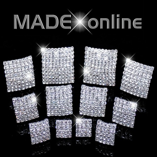 Square stud earrings diamante - square, earrings,