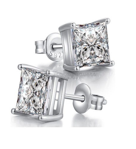 9ct gold square earrings - gold,