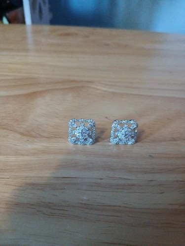 Square clear crystal earrings - clear,