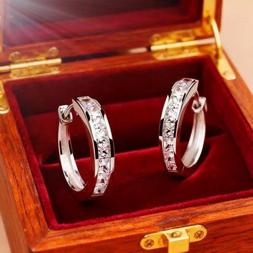 Elegant crystal huggie - crystal,