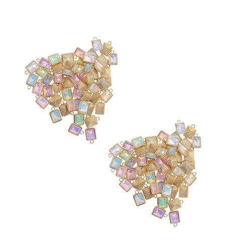 100pcs square shape metal - 100pcs,