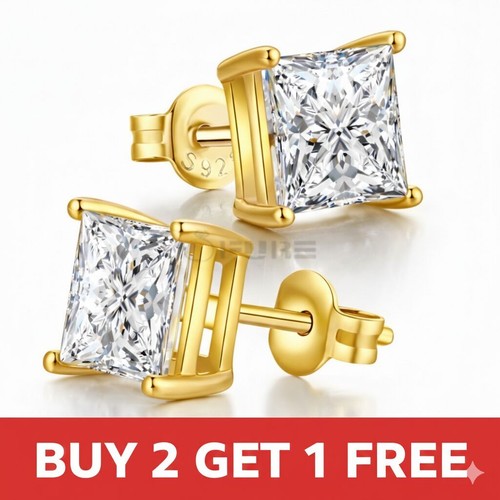 Square stud earrings - square,
