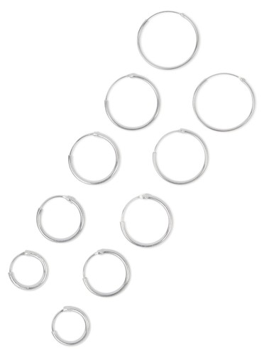 Solid 925 sterling silver hoop - solid,