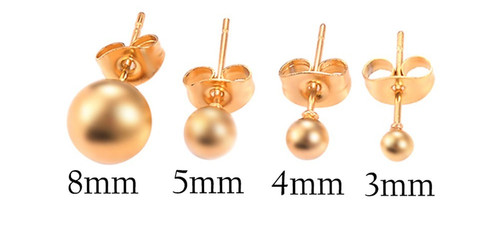9ct solid gold pair ball - solid,