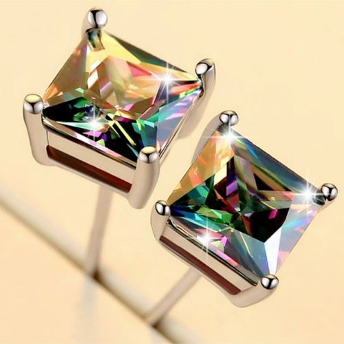 925 sterling silver - silver, square